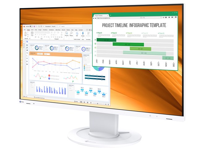 EIZO、標準消費電力8Wを実現する23.8型フルHDディスプレイ「FlexScan