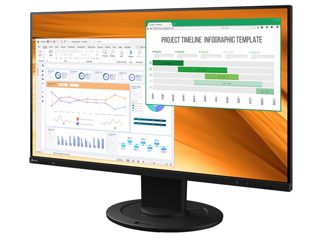 EIZO、標準消費電力8Wを実現する23.8型フルHDディスプレイ「FlexScan
