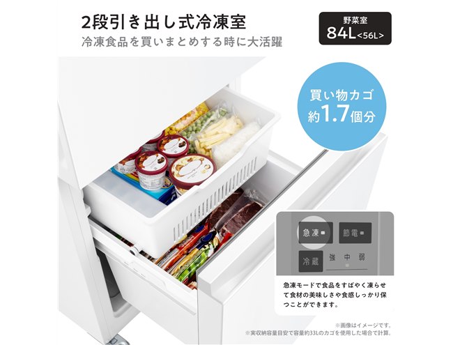 ハイセンス、高さ142cmで奥まで手が届きやすい257Lの2ドア冷蔵庫「HR