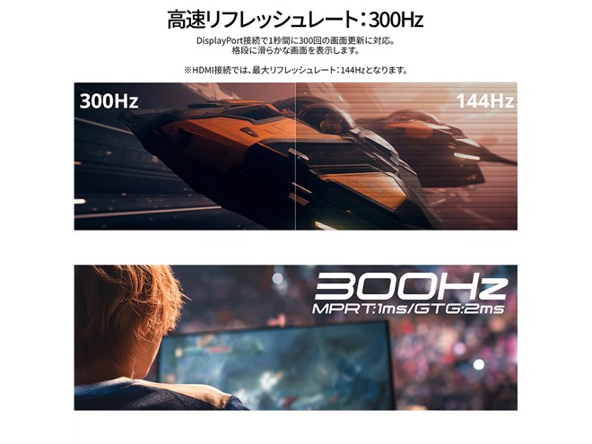 JAPANNEXT、300Hz/1ms対応の27型WQHDゲーミングモニター「JN-i27G300Q