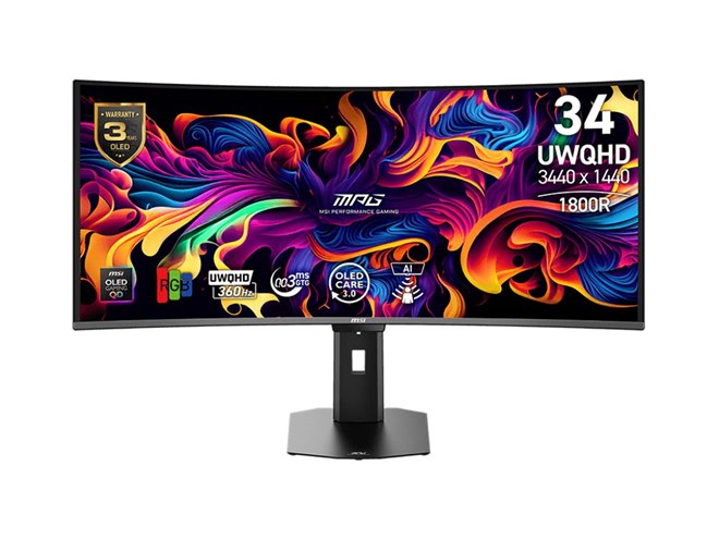 MSI QD-OLED ゲーミングモニター 360hz 26.5インチ MSI、360Hz駆動を実現した第5世代QD-OLED搭載34型ウルトラワイド