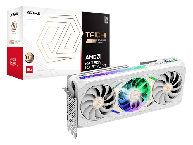 ASRock Taichi RX 9070 XT グラフィックカード ASRock、初のLCDスクリーンを搭載したビデオカード「Radeon RX 9070 XT