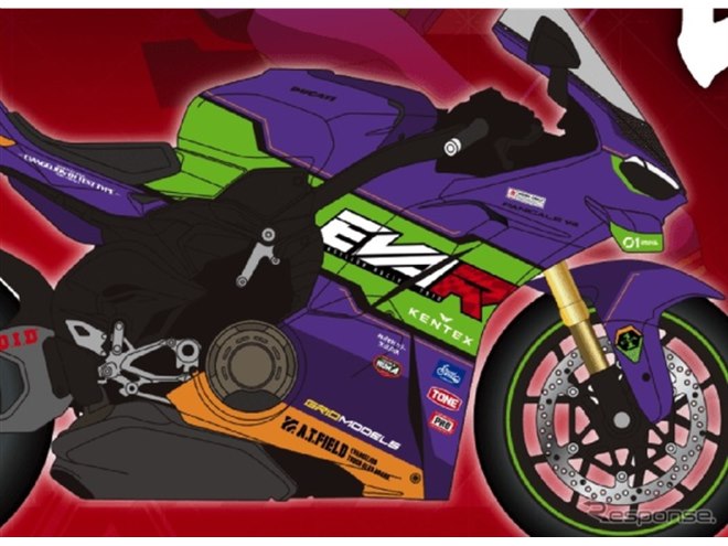 エヴァンゲリオン×ドゥカティ、初号機カラーの『パニガーレV4』が