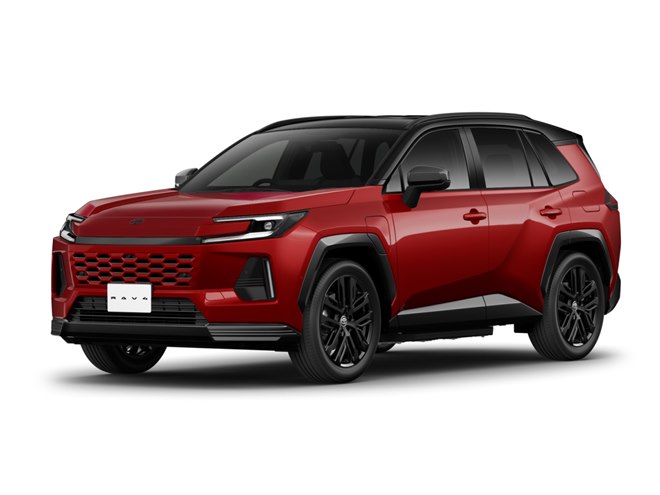 【2台】新型RAV4 GRスポーツ ホワイト／ブラックレッド　／　カラーサンプル トヨタが新型「RAV4」のプラグインハイブリッド車を発売 「GRスポーツ