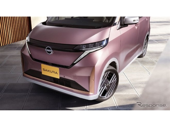 日産 サクラ 改良新型、新デザインを先行公開…ボディ同色グリルに新