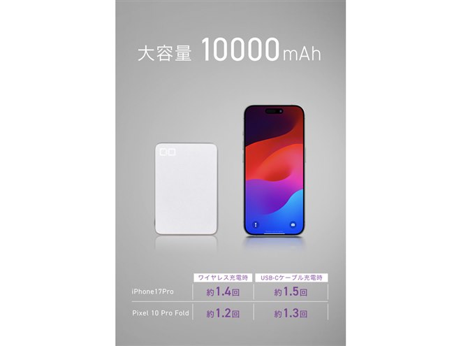 CIO、Qi2.2に対応した10000mAh半固体系モバイルバッテリー「SMARTCOBY