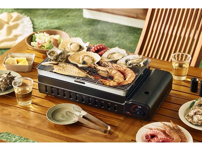 イワタニ　カセットグリル　CB-G-12 焼肉　BBQ 約2倍の焼き面積を確保した卓上バーベキューこんろ「イワタニカセット