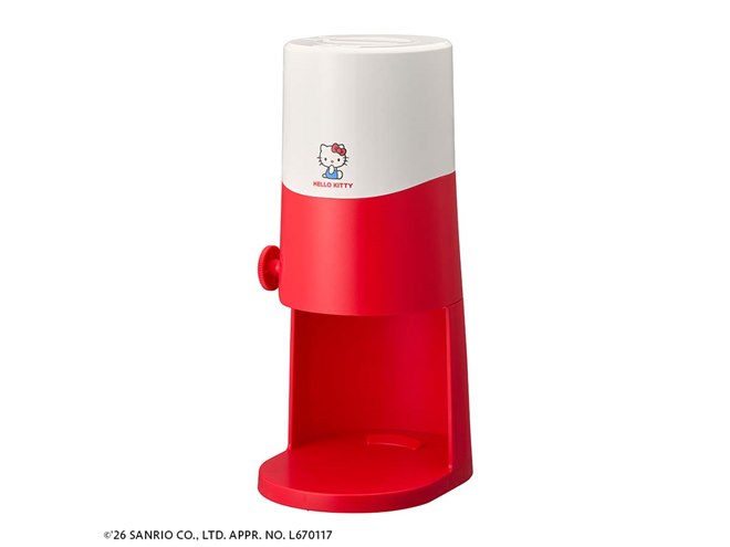 HELLO KITTY 電動かき氷器 ドウシシャ、ハローキティデザインを採用した「ふわふわとろ雪かき氷器