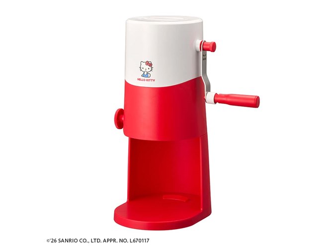 ドウシシャ、ハローキティデザインを採用した「ふわふわとろ雪かき氷器