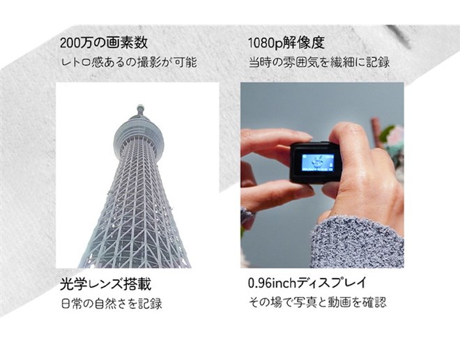 【小山内】カメラ UI、重量約31gの超小型ボディに0.96型モニターを搭載したデジタル