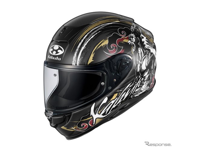 Kabuto フルフェイスヘルメット ブラック/シルバー 和の守護者”がモチーフ、オージーケーカブトの定番・軽量フルフェイス
