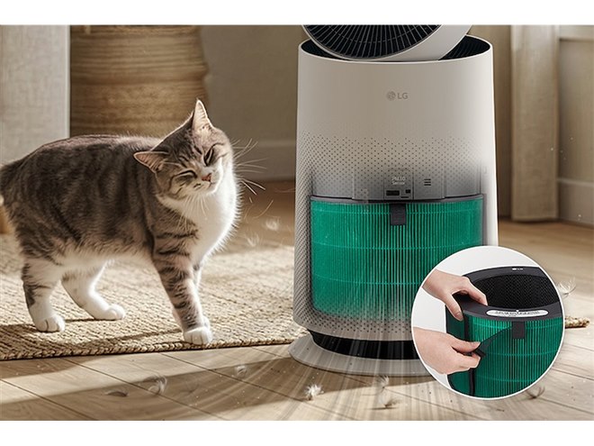 LG、ペット向けサーキュレーター搭載空気清浄機「LG PuriCare Pet Gen3