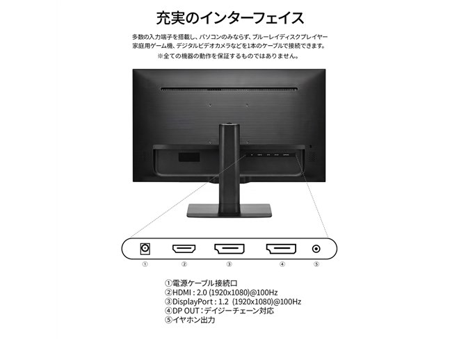 JAPANNEXT、デイジーチェーン対応の27型液晶モニター「JN-IPS27F-D