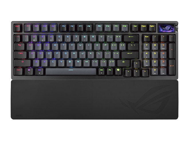 ASUS、ゲーミングキーボード「ROG Azoth 96 HE Lite」にブラックモデル