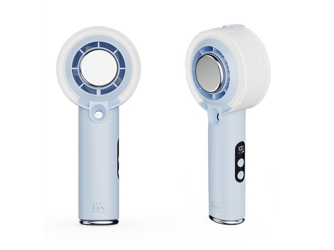 abbi、ペルチェ式冷却プレートと微細ミスト搭載の携帯扇風機「abbiFAN