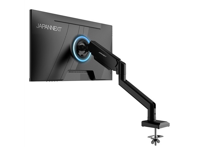 JAPANNEXT、モニターアーム標準同梱の「モニ研」コラボ27型ゲーミング