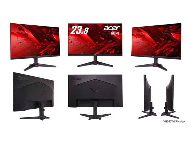 エイサー、180Hz/260Hzに対応した「Nitro」ゲーミングモニター4機種