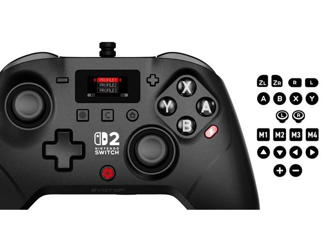 う　　Switchも込み 瑞起、モニター搭載で設定変更もスムーズに行える有線コントローラー