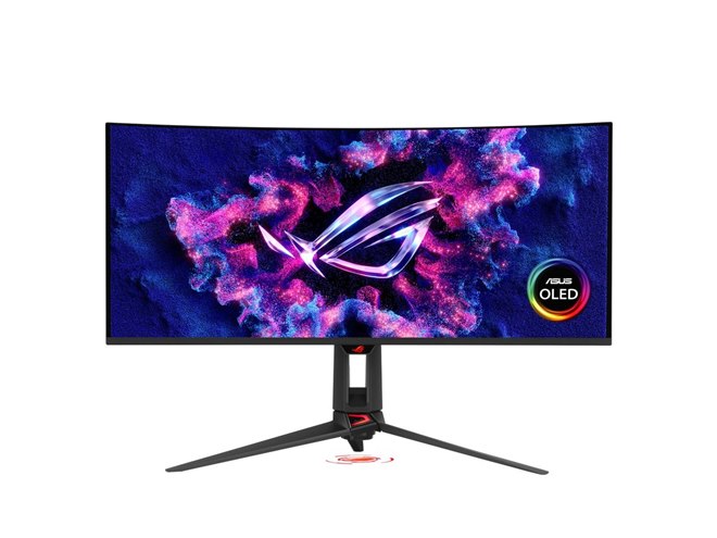 ASUS、世界初RGB OLED採用の34型湾曲ゲーミングモニター「ROG Swift