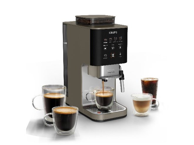 コーヒーメーカー・エスプレッソマシン Cafe frappe KRUPS by T-fal、幅約15cmのスリムな全自動コーヒーマシン「COFFEE