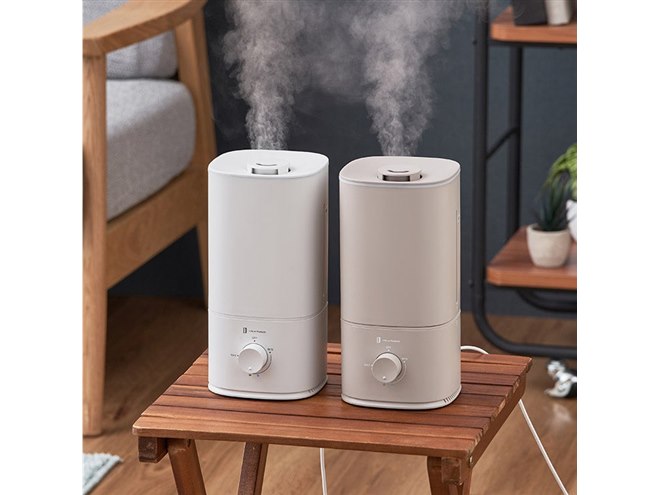 ライフオンプロダクツ、上部給水に対応した超音波式コンパクト加湿器