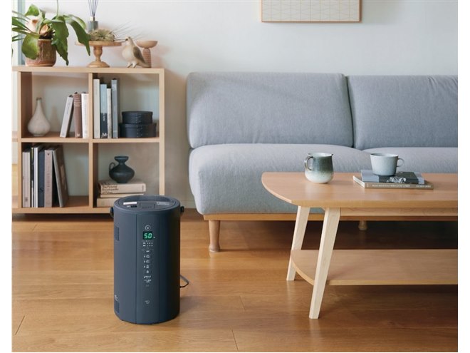 象印 置き型スチーム式加湿器 グレー 象印、フィルター不要で手入れが簡単な「スチーム式加湿器シリーズ」新