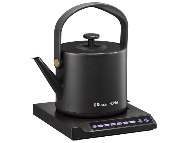 新品 Russell Hobbs Tケトル ブラック 電気ケトル ラッセルホブス、転倒流水防止機能を備えた電気ケトル「Tケトル プラス