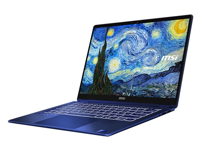 MSI、ゴッホの名画をモチーフにした14型ノートPC「Prestige 14 Flip