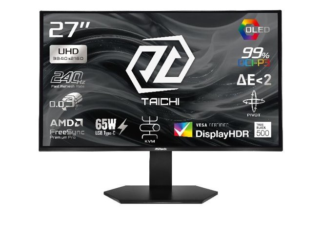 ASRock、27型フラットQD-OLED搭載「Taichi」などゲーミングモニター4
