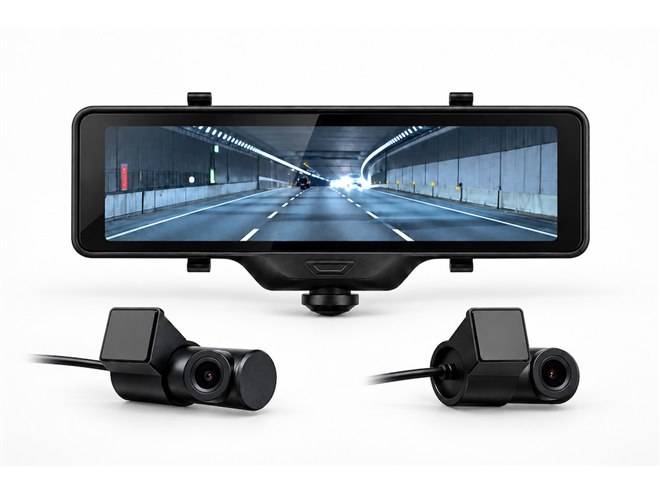KEIYO、10.66型全方位3カメラ式スマートミラー型ドライブレコーダー