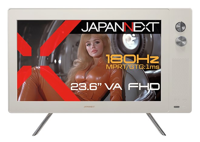 JAPANNEXT、レトロなデザインの23.6型ゲーミングモニターをヨドバシカメラ限定販売 - 価格.com