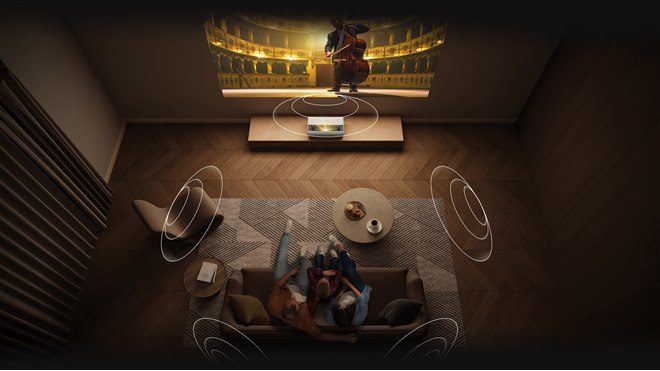 Aladdin X、壁から約18cmで100型4K映像を実現するプロジェクター