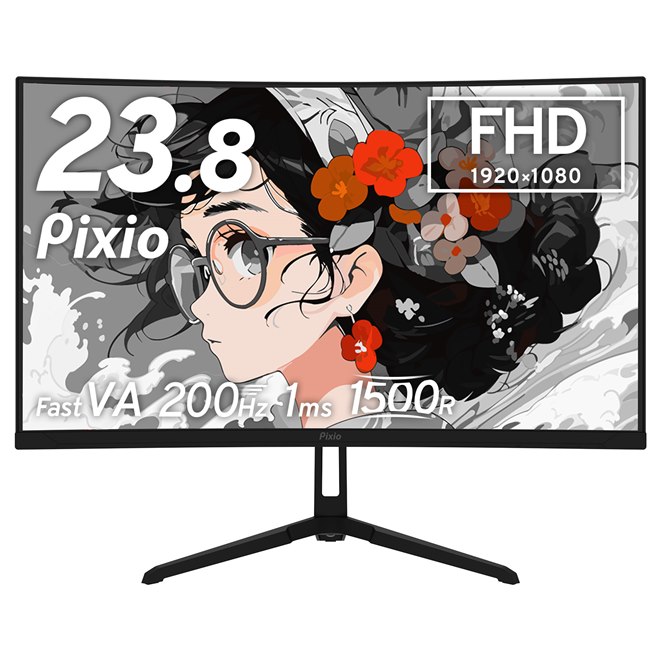 Pixio、FPSや映像鑑賞に適した24型湾曲ゲーミングモニター「PXC248