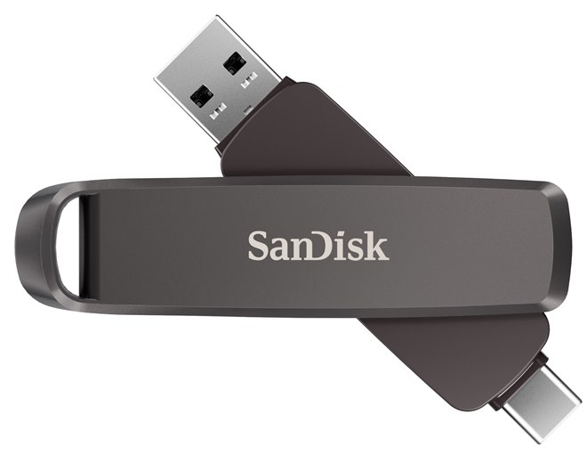 SanDisk スリムデュアルドライブ 2TB ポータブルSSD サンディスク、読み出し最大1000MB/sのポータブルSSD「スリム