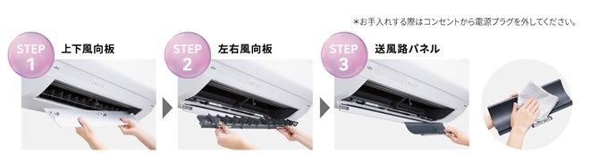 【値下げしました。】【外せる方】富士通ゼネラル エアコン 8畳 富士通ゼネラル、送風路を外せるエアコン「ノクリア」のミドルクラス