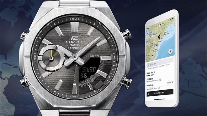カシオ、Bluetoothを搭載した9.6mmの薄型腕時計「EDIFICE ECB-10YD