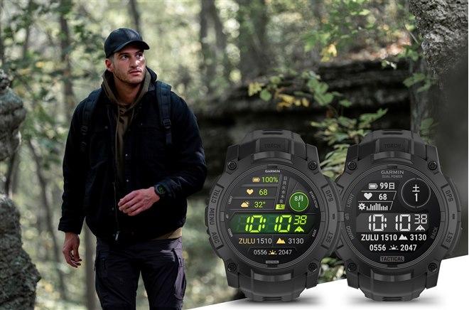 ガーミン、タフネスGPSウォッチ「Instinct 3 Tactical AMOLED ガーミン、タフネスGPSウォッチ「Instinct 3 Tactical AMOLED