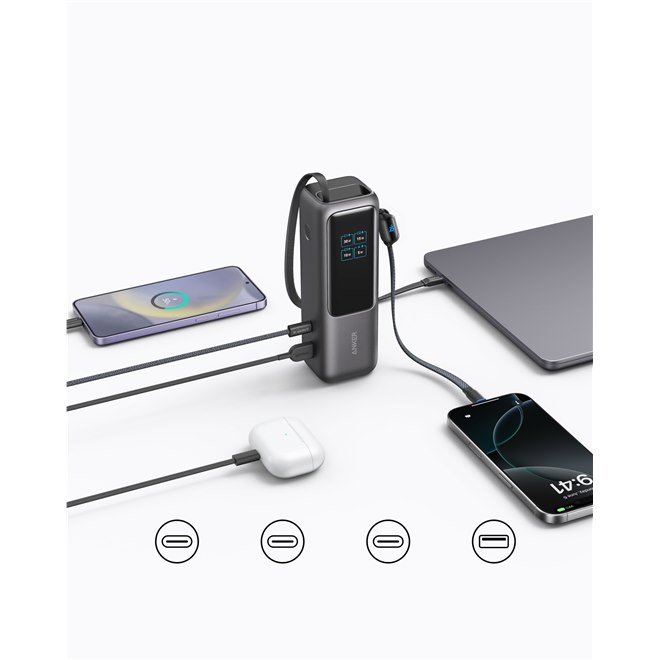 Anker、巻取り式USB-Cケーブル一体型モバイルバッテリー＆USB急速充電