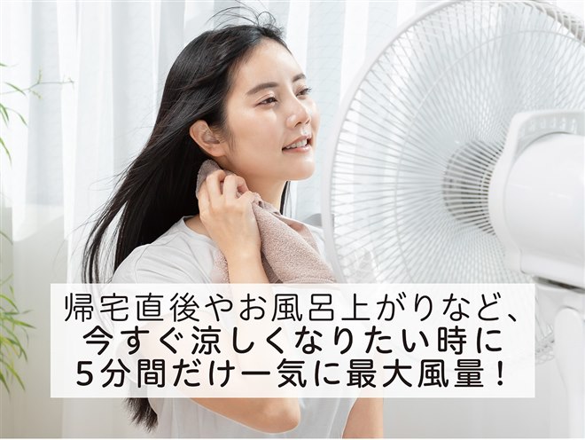 コイズミ、最大風量をワンタッチで実現するリビング扇風機「KLF-30252