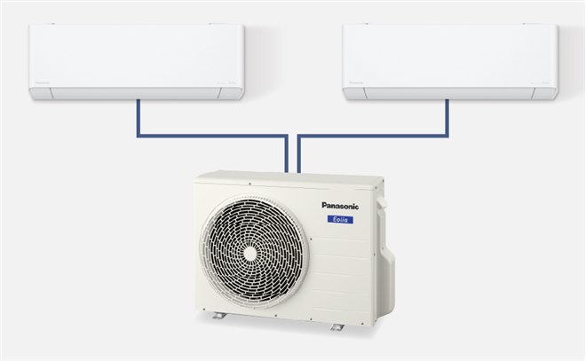 パナソニック、室外機1台で2部屋に対応するマルチエアコン「エオリア