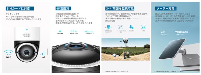 Anker、AI顔認識や4K撮影・4G通信対応も対応する防犯カメラ「Eufy 4G