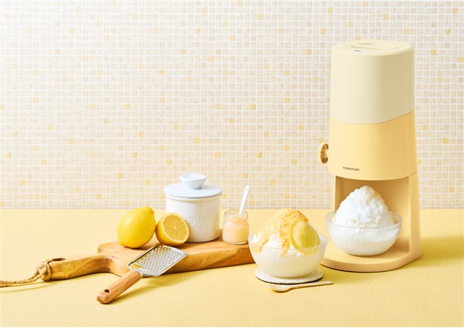 とろ雪かき氷器(最終価額) ドウシシャ、「電動ふわふわ とろ雪かき氷器」新色バターイエローを