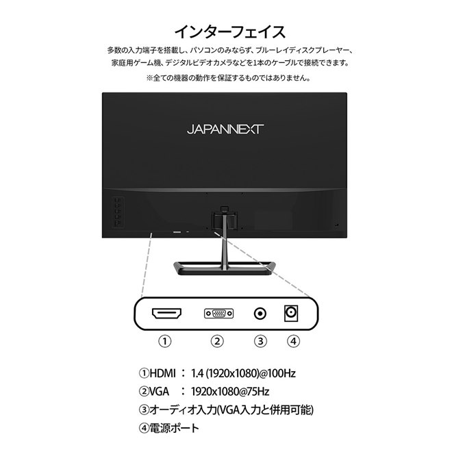 13,980円、エントリー向け21.5型フルHD液晶ディスプレイ「JN-IPS215F2