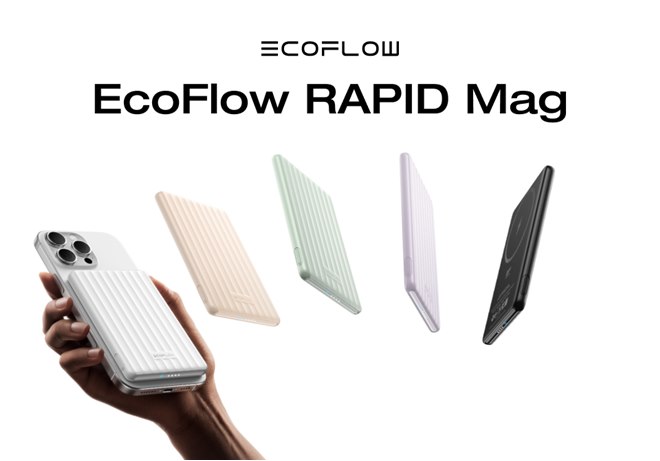 EcoFlow、ワイヤレス充電対応モバイルバッテリー「RAPID Mag