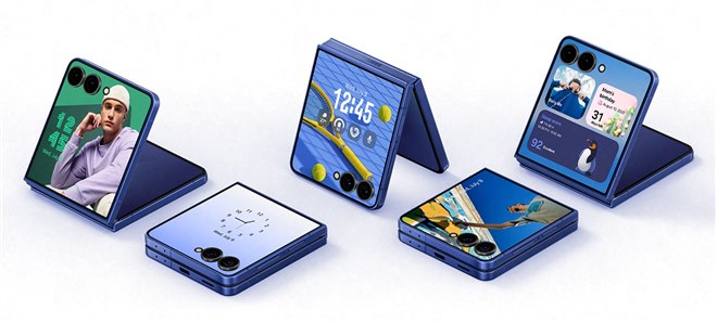 サムスン、カバー画面がフルスクリーン化した縦折りスマホ