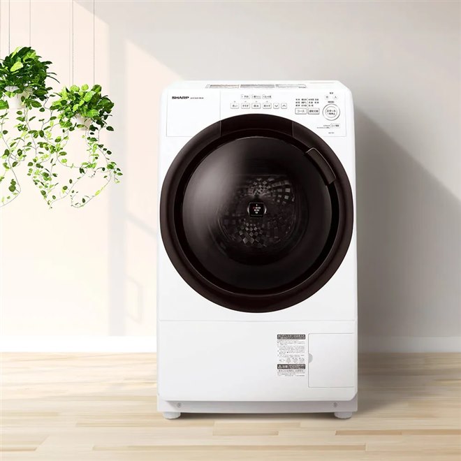 ドラム式洗濯機 7kg コンパクト 人気モデル SHARP【地域限定配送無料】 SHARP ドラム式洗濯機 洗濯7kg 左開き ベージュ系 ☆大型