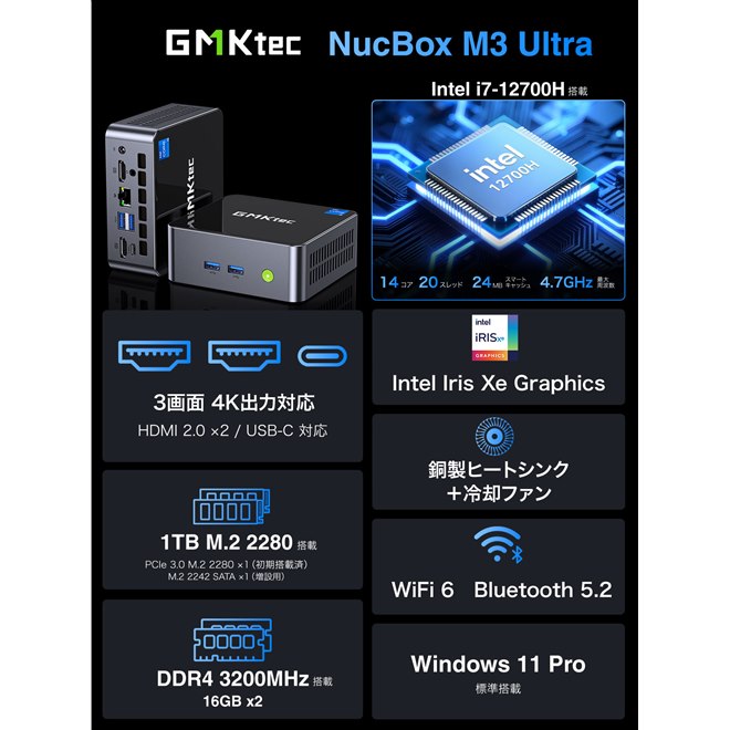 GMKtec Nucbox M6 メモリ32GBへ増量済み GMKtec Nucbox M6 メモリ32GB