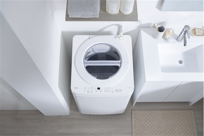 アイリスオーヤマ、1kgの衣類を9分で洗濯できる「全自動洗濯機5kg/6kg