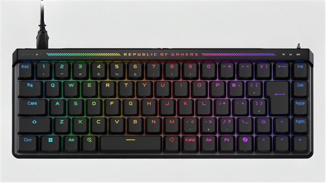 家庭用キーボード ASUS、65%ゲーミングキーボード「ROG Falchion Ace HFX」の日本語配列