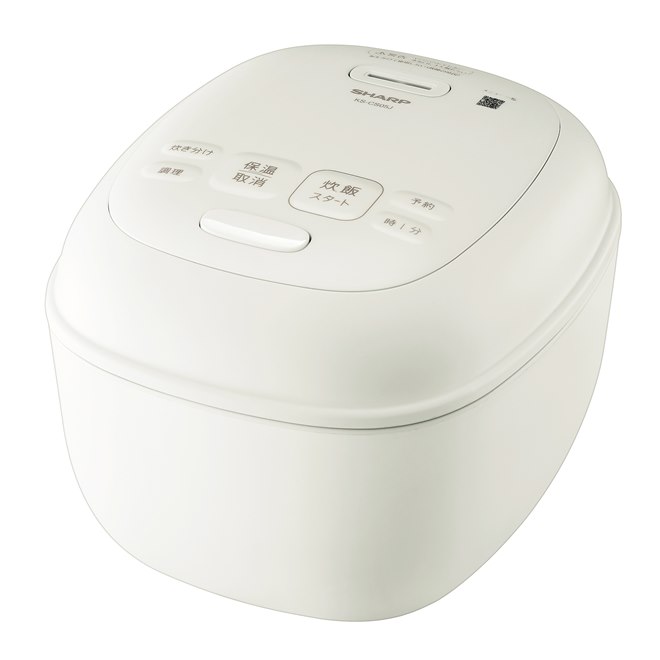 シャープ、丸みを帯びた新デザインのマイコンジャー炊飯器3合炊き